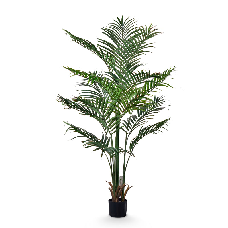 leflos 5.5ft large artificial Palm Tree set of 1, tall faux Dypsis Lutescens Plant with 15 Detachable Trunks, 66'' fake Tropical Areca Palm plant in pot, nice indoor decor and housewarming gift