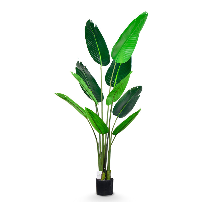 leflos 6 ft tall artificial Bird of Paradise plant 1 pack, large faux banana tree with 10 adjustable leaves, fake Tropical silk palm tree in stable pot, a desirable gift and nice for indoor decor